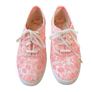 Keds x Rifle Paper Co Floral Lace Up Canvas Sneakers Shoes Size 9 Adorable